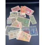 A small selection of collectable bank notes, different countries and denominations