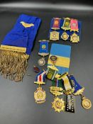 A collection of Masonic medals