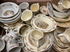 A selection of Wedgwood and Royal Doulton nursery ware to include plates, bowls and mugs