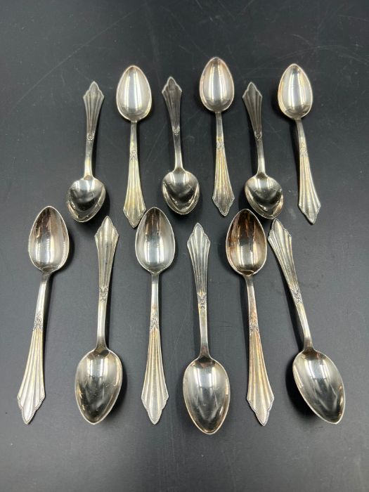 Set of 12 W. M. F. Silver Plated coffee spoons c. 1920