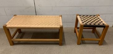Two seagrass bench and stool