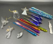 A selection of glass ornaments