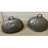 Two pewter cloches or domes