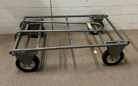 A dog crate trolley by Croft