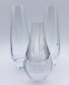 Three glass vases