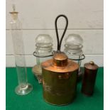 A selection of copper and glass