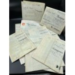 A selection of Antique legal documents to include indentures and conveyancing documents.