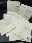 A selection of Antique legal documents to include indentures and conveyancing documents.