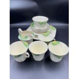 A selection of Art Deco china tea set with daisy pattern.