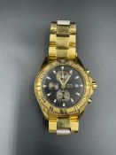 Accurist WR100M chronograph gentleman's bracelet watch, ref. MB759B, black dial, quartz,