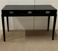 A black finished console table possibly Eichholtz (H78.5cm W120cm D45cm)