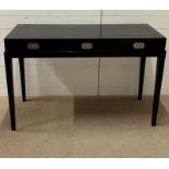 A black finished console table possibly Eichholtz (H78.5cm W120cm D45cm)