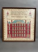 An 1841 sampler with a Manchester history. (42cm x 42cm)
