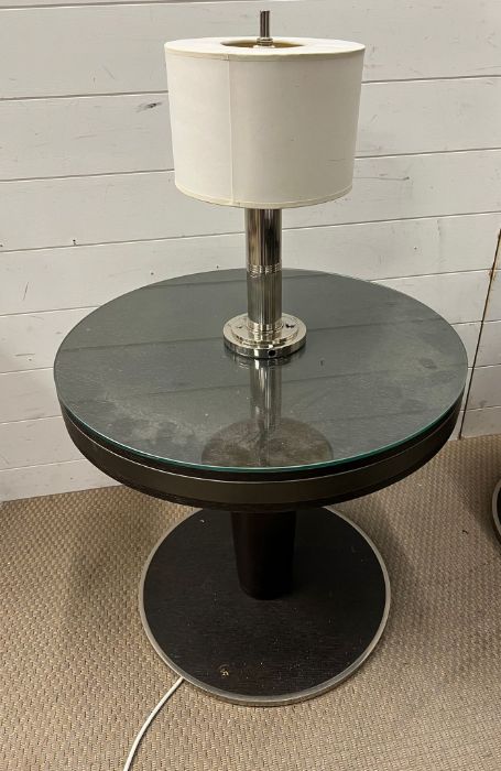 A contemporary Art Deco style Ralph Lauren lamp table (H103cm Dia61cm)