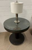 A contemporary Art Deco style Ralph Lauren lamp table (H103cm Dia61cm)