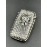 A Sterling silver vesta case 'Ready for a Scratch'