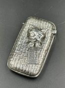 A Sterling silver vesta case 'Ready for a Scratch'