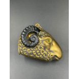 A Brass Rams Head vesta