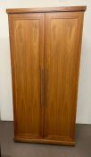 A light oak effect double wardrobe (100cm x 60cm x 200cm)