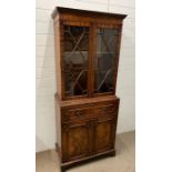 A mahogany bureau bookcase (H182cm W77cm D40cm)