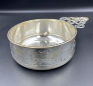 A Bailey Banks & Biddle Sterling silver children's bowl with performing animal decoration (Total