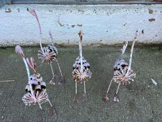 Four decorative flamingos (H110cm)