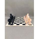 A Carved Indian chess set