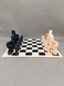 A Carved Indian chess set