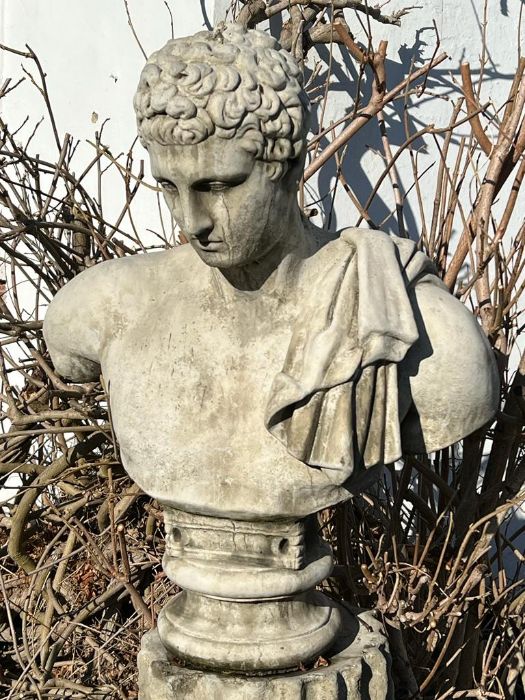 A bust of Hermes on a column plinth - Image 2 of 2