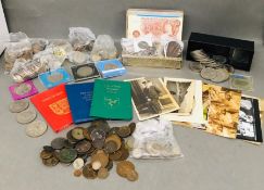 A selection of various collectable coins