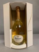 A boxed Bottle of Ruinart Blanc De Blancs Champagne