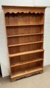 A Hansel and Gretel pine open bookcase (H214cm W120cm D24cm)