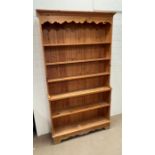 A Hansel and Gretel pine open bookcase (H214cm W120cm D24cm)