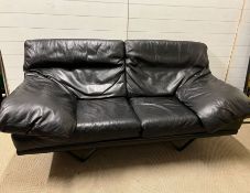 A Vintage Durlet leather sofa with adjustable head rests