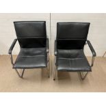 Two tubular frame office chairs