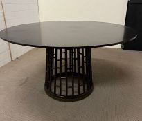 A McGuire Barbara Barry fretwork dining table (H75cm Dia137cm)