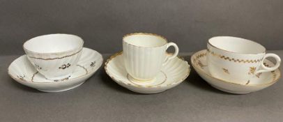 A selection of three 18th century tea cups and bowls.