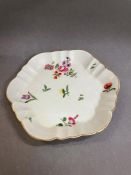 A 1st period Worcester teapot stand floral decorated c.1770 (small rim chip)