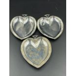 Three silver Ace of Spade pin dishes, hallmarked for Birmingham 1906 Total Weight 87g