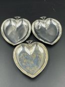 Three silver Ace of Spade pin dishes, hallmarked for Birmingham 1906 Total Weight 87g