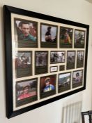 A framed montage of horse racing great personally signed by Bob Champion Grand National winner 1981