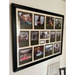 A framed montage of horse racing great personally signed by Bob Champion Grand National winner 1981