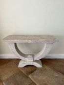 A faux stone console table in a Roman style (H81cm W120cm D44cm)