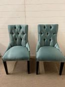 A set of six silk dining chairs (H97cm W53cm D55cm SH49cm)