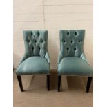 A set of six silk dining chairs (H97cm W53cm D55cm SH49cm)