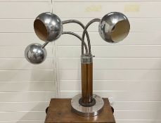 A three arm articulated chrome ball lamp possibly 1970's Goffredo Reggiani