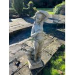 A classical Greek goddess standing in a shell garden statue (H110cm 30cm sq)