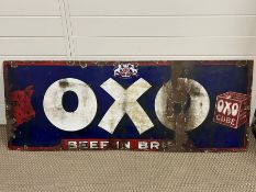 An enamel OXO advertising sign