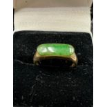 A 14ct gold Gents ring with Jade (Total Weight 2.2g)