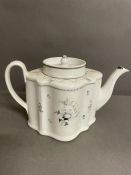 A New Hall hard paste silver shape teapot and cover pattern no 241 c.1790